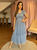 Vestido Dusty Blue tul
