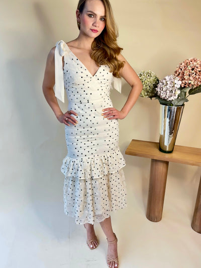 Vestido ivory puntos