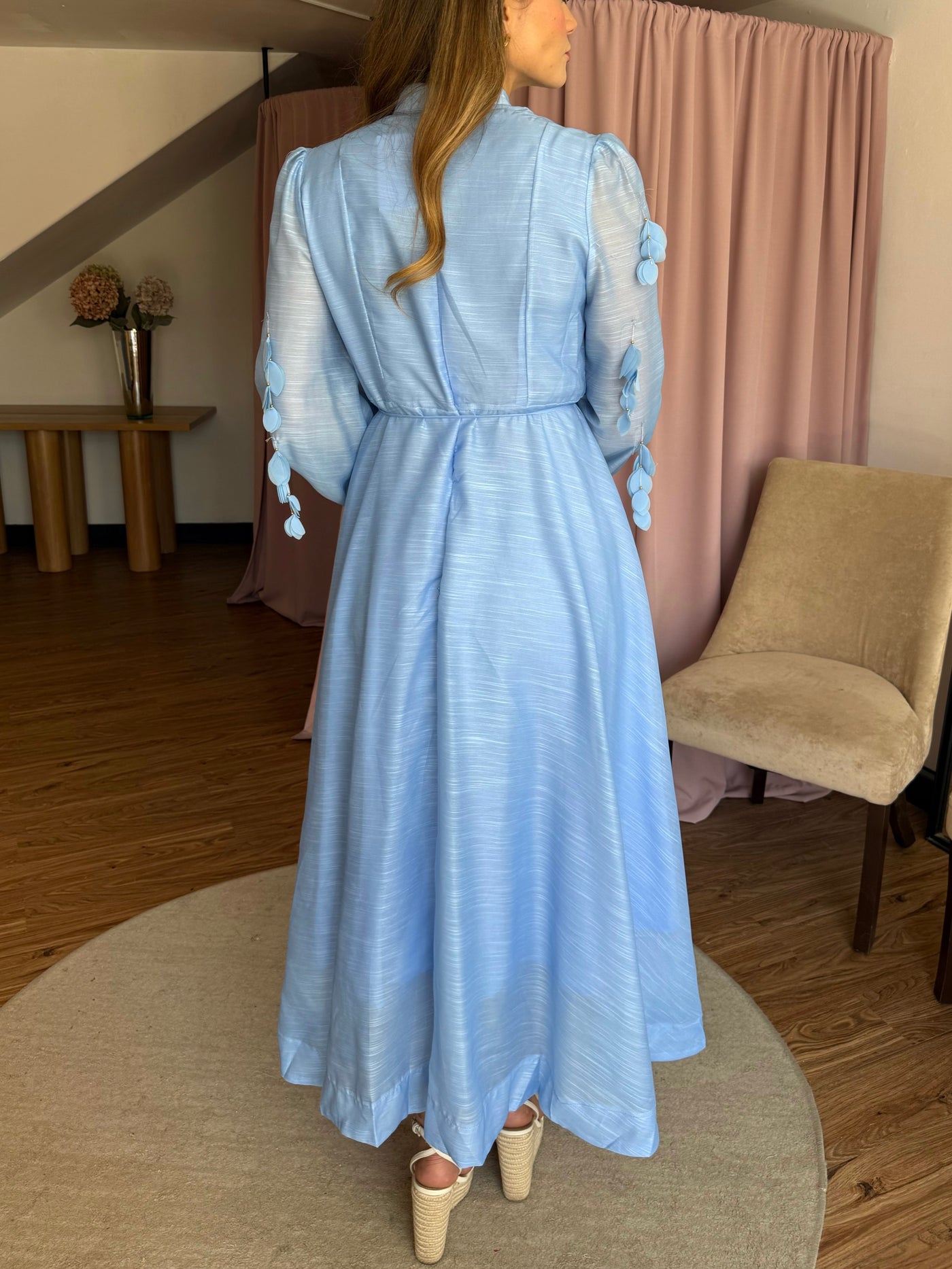 Light blue hojitas colgantes