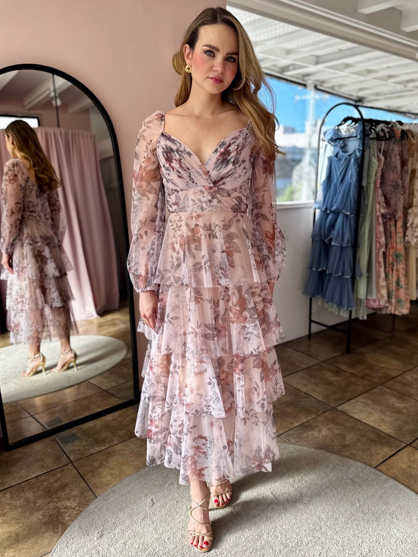 Multi floral taupe