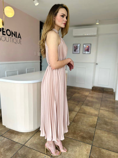 Vestido campana plisado
