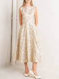 Vestido jacquard floral