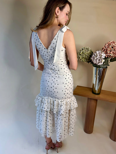 Vestido ivory puntos