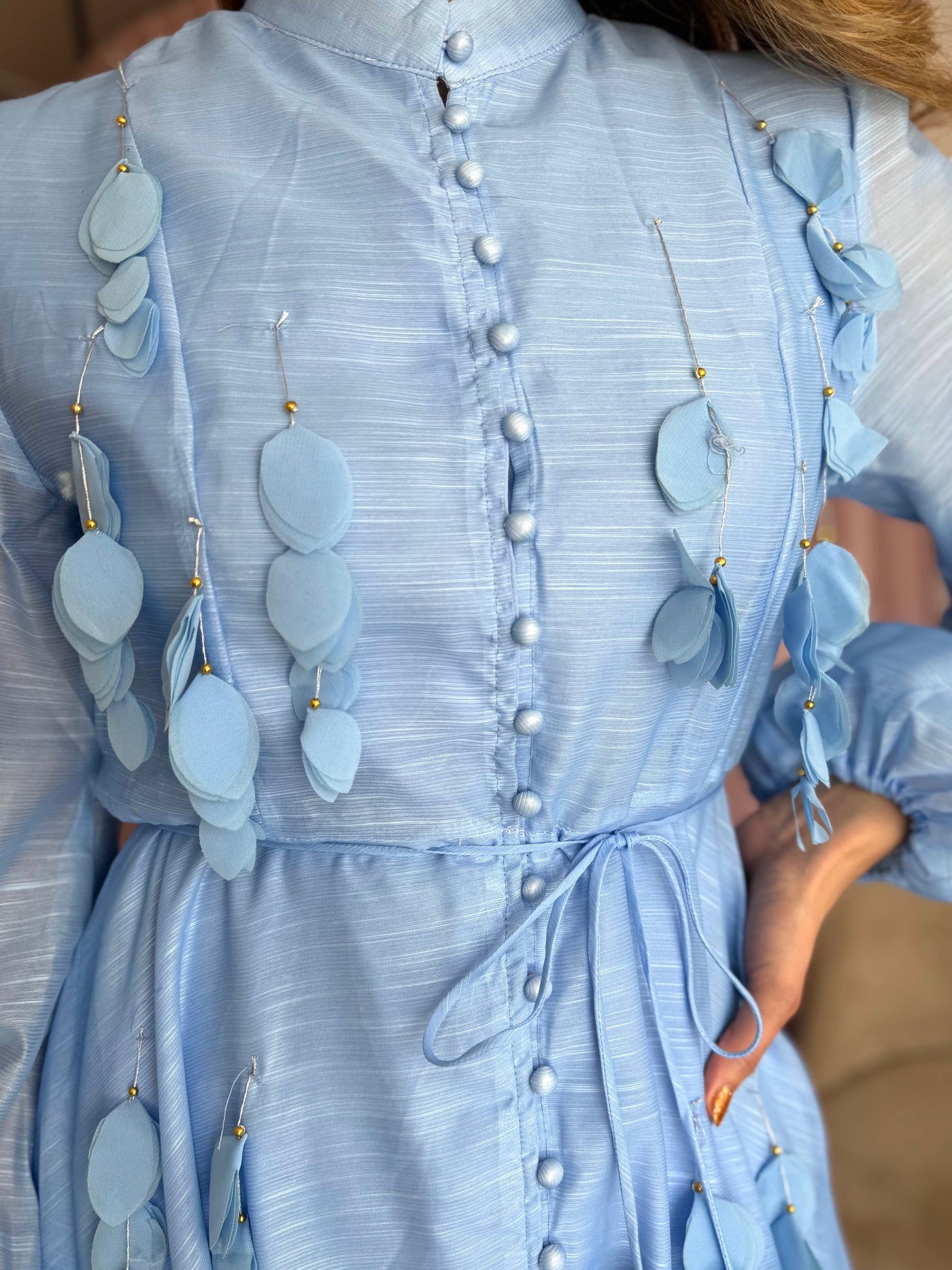 Light blue hojitas colgantes