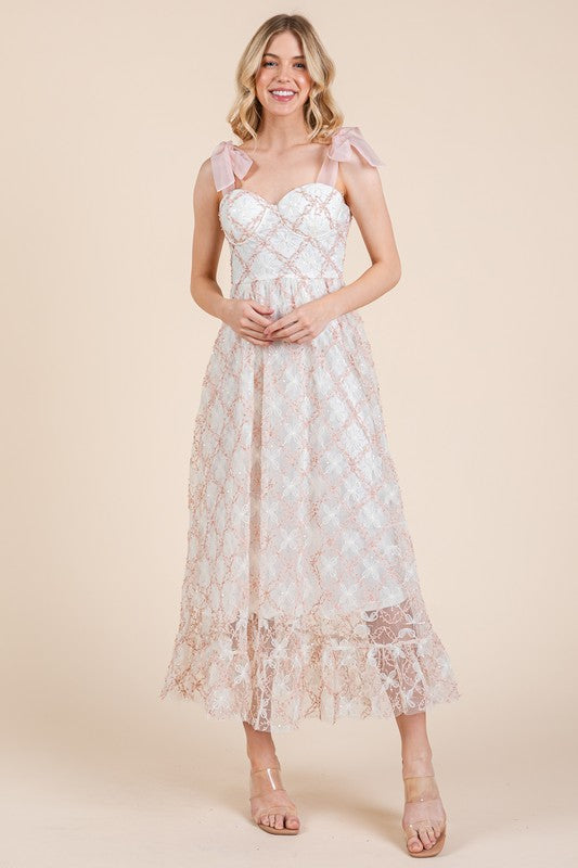 Vestido listones rosas