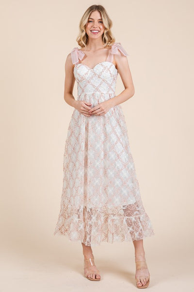 Vestido listones rosas