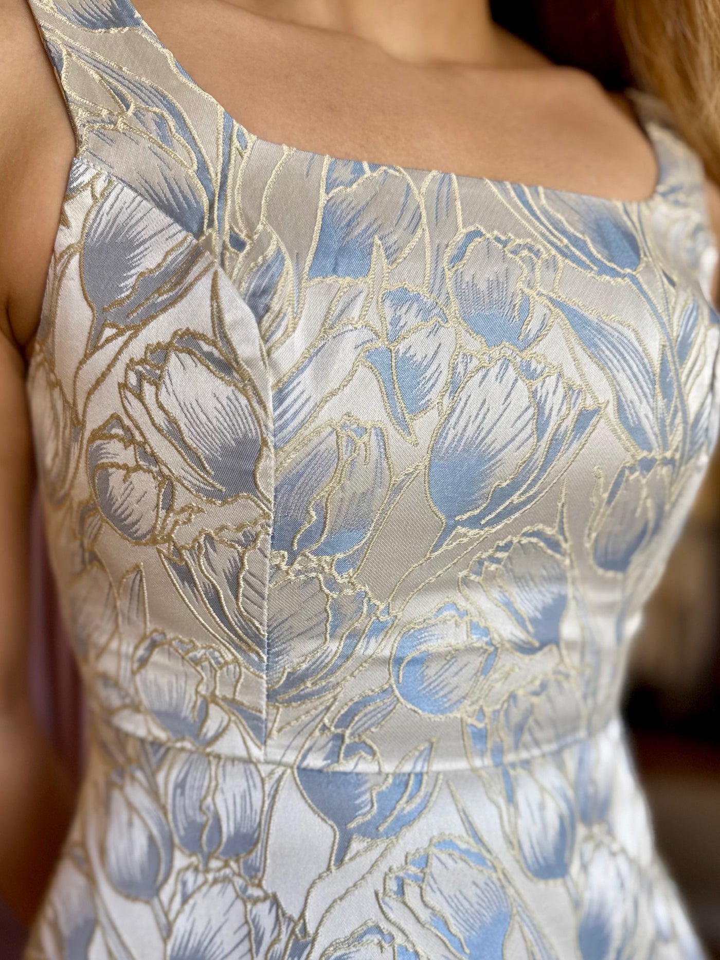 Vestido relieve tulipán Ligh blue