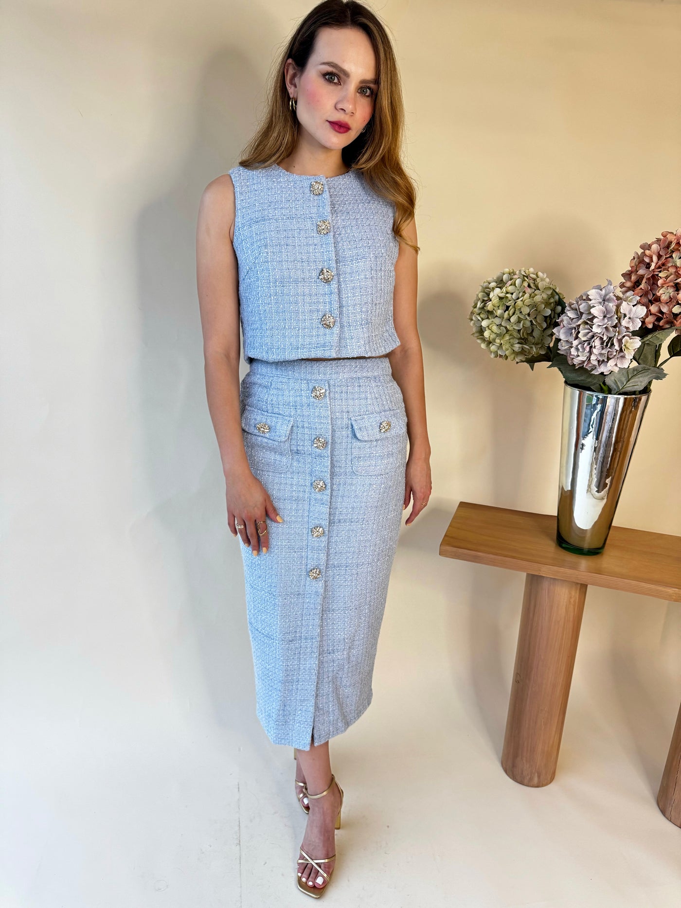 Set tweed baby blue