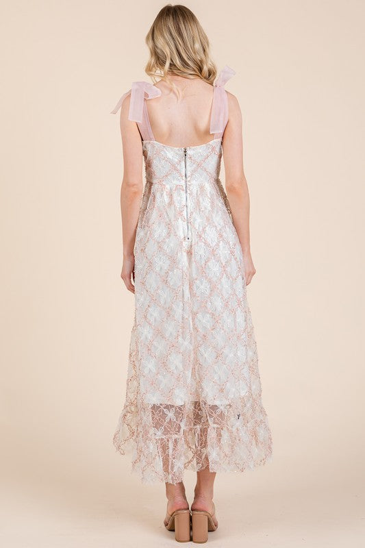 Vestido listones rosas