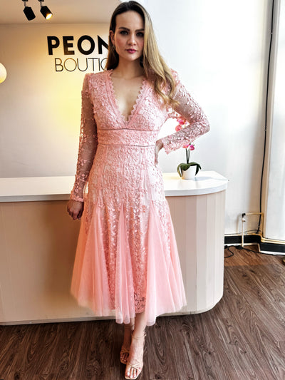 Vestido peach manga larga