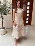 Vestido kakhi encaje