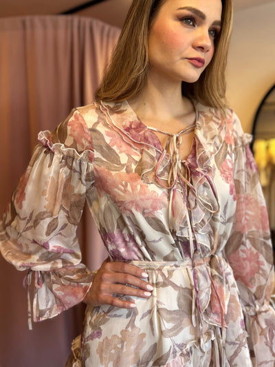 Gasa estampado floral corto