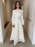 Vestido bordado estoperoles cuello
