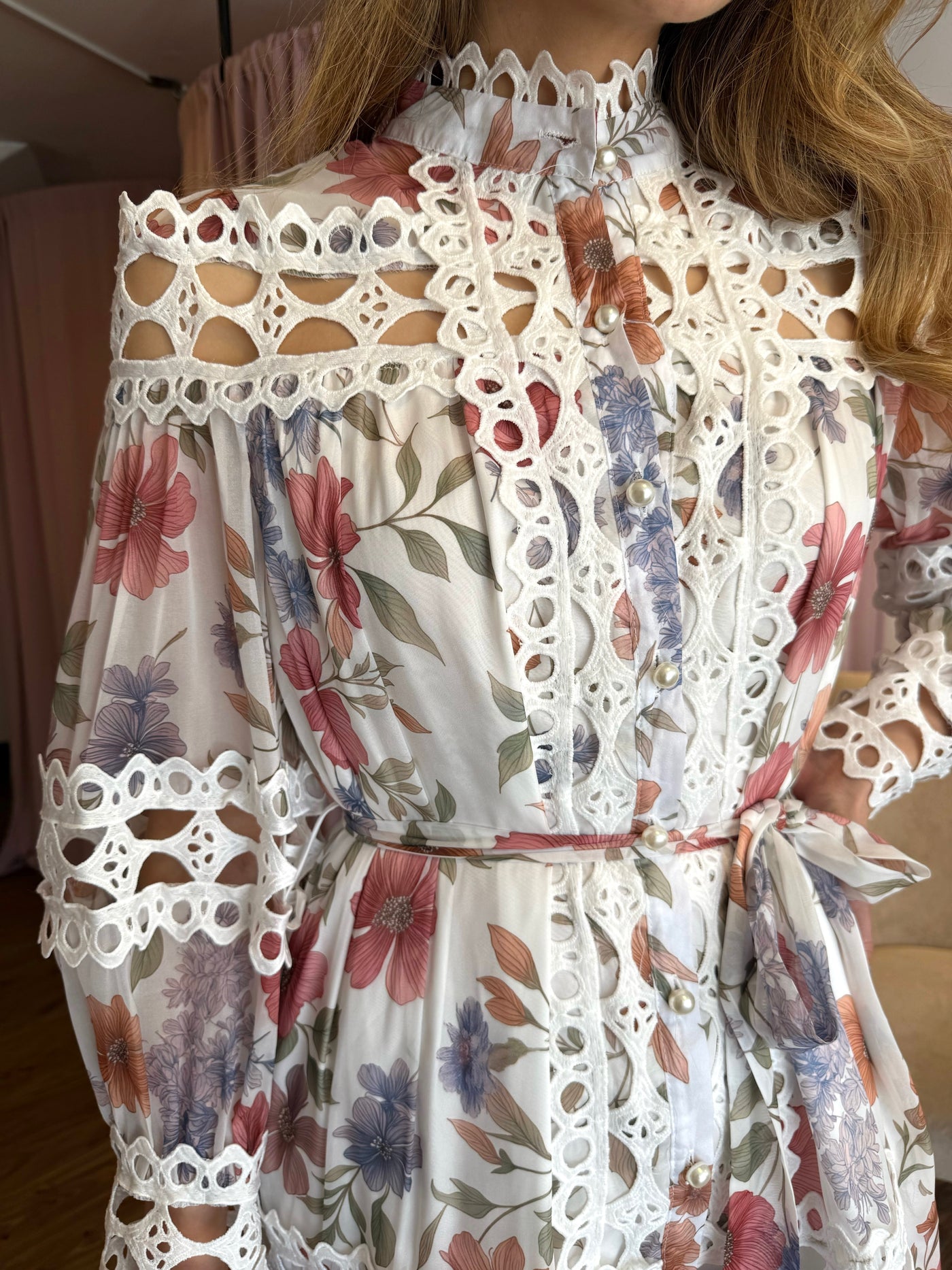 Gasa flora apliques crochet