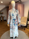 Vestido chiffon manga larga