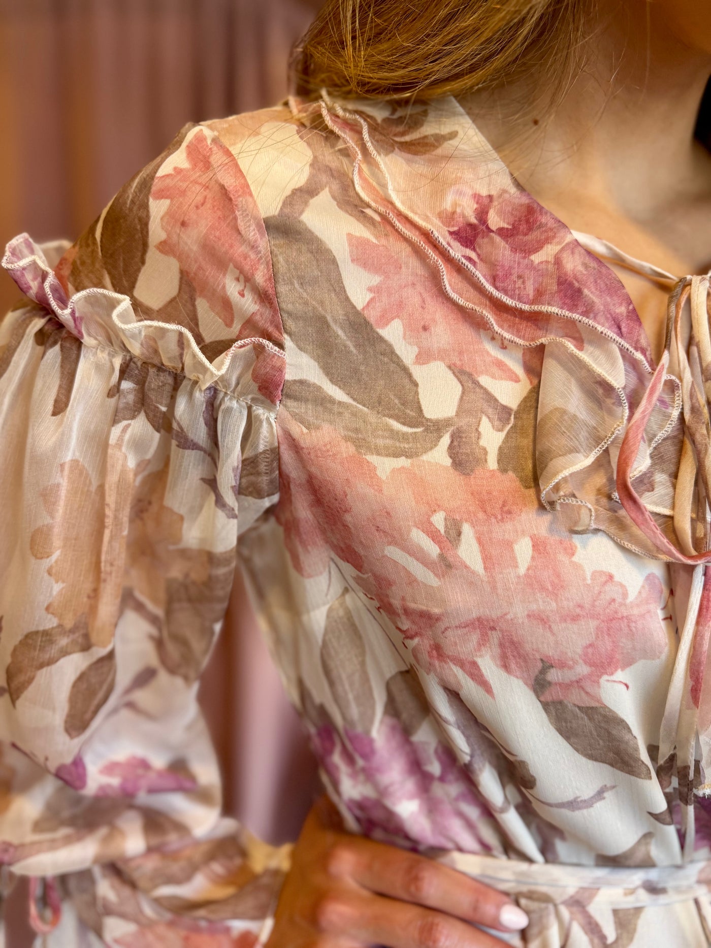 Gasa estampado floral corto