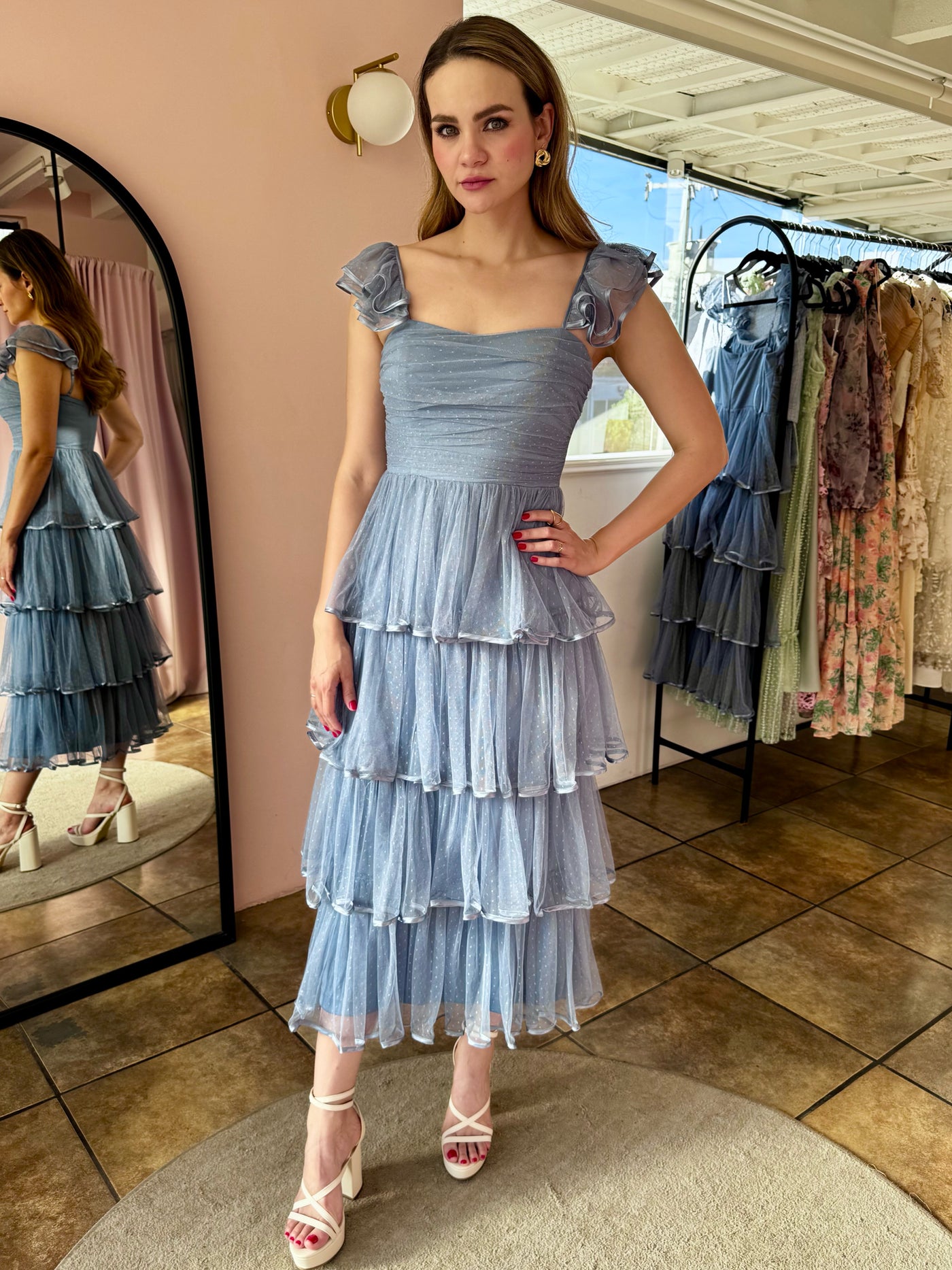 Dusty Blue tul midi