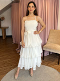 Vestido capas ivory chiffon