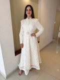 Vestido bordado cuello estoperoles