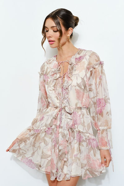 Gasa estampado floral corto