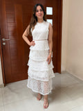 Vestido tul bordado capas