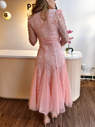 Vestido peach manga larga