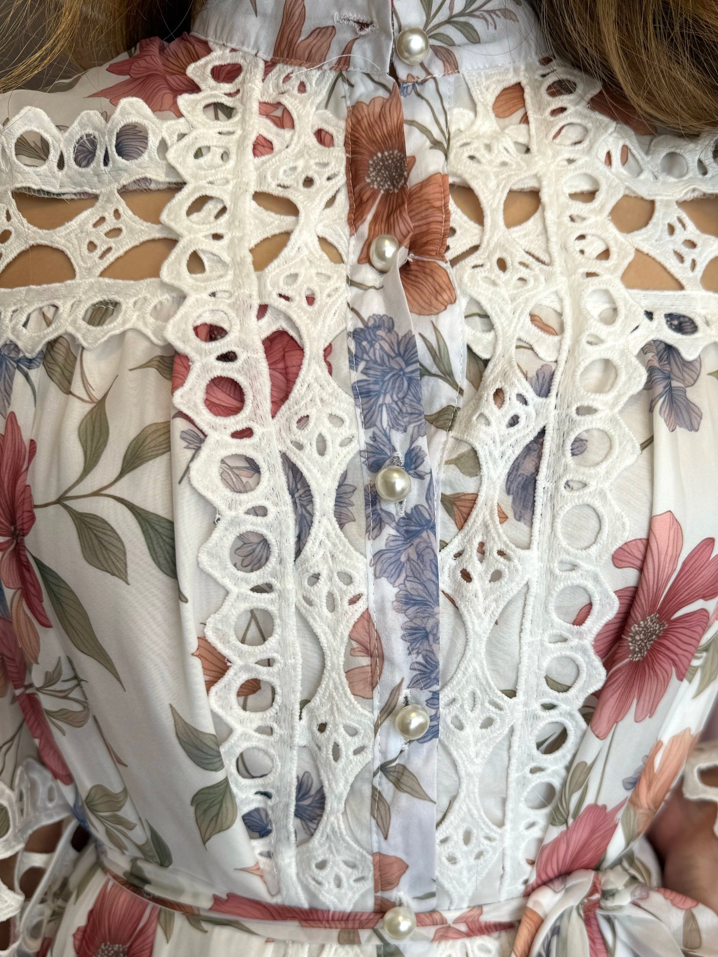 Gasa flora apliques crochet