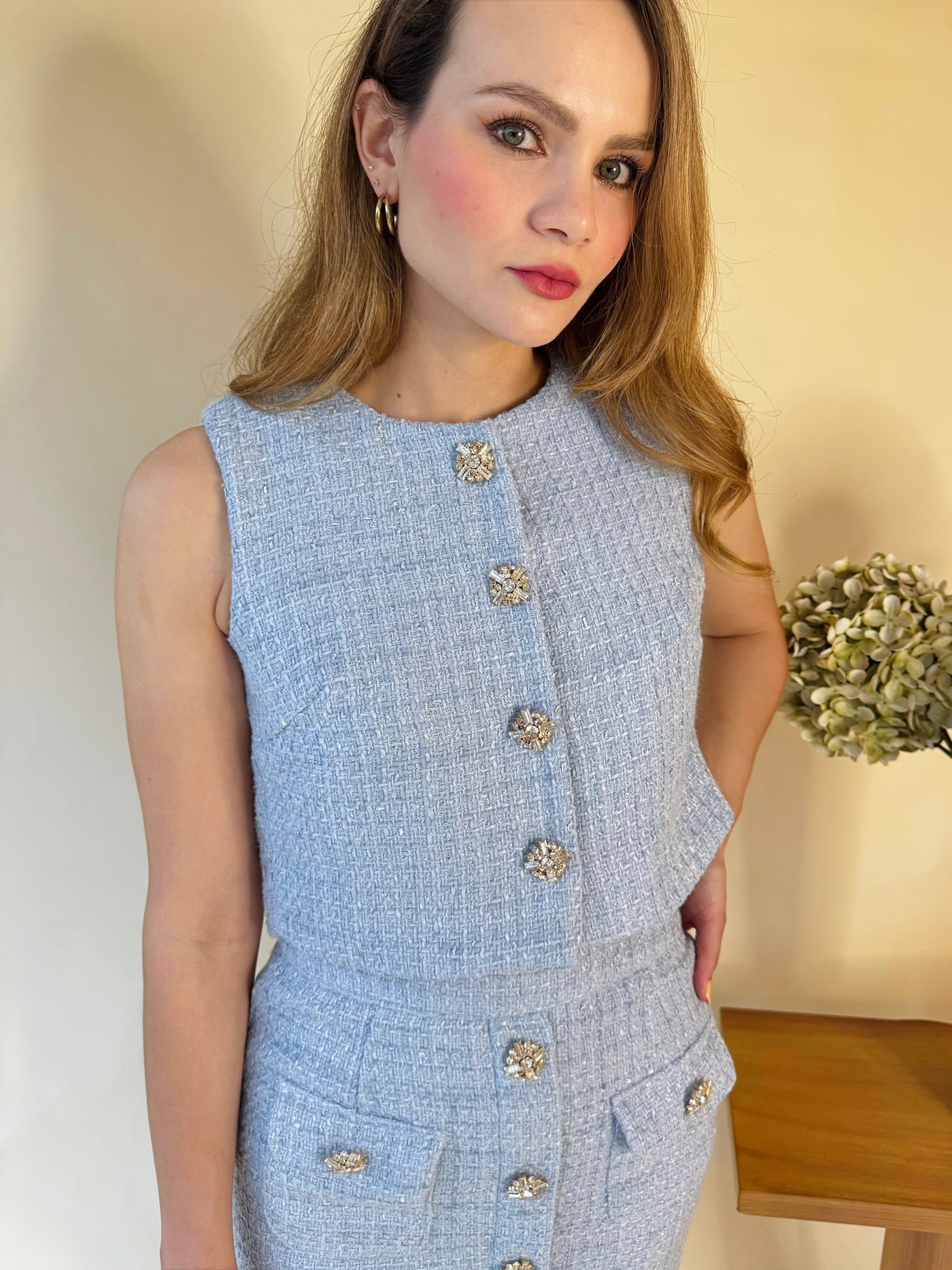 Set tweed baby blue
