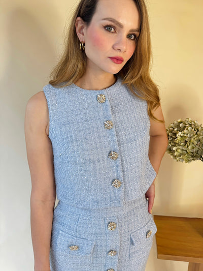 Set tweed baby blue