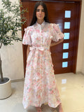 Vestido cuello Mau Rosita flora