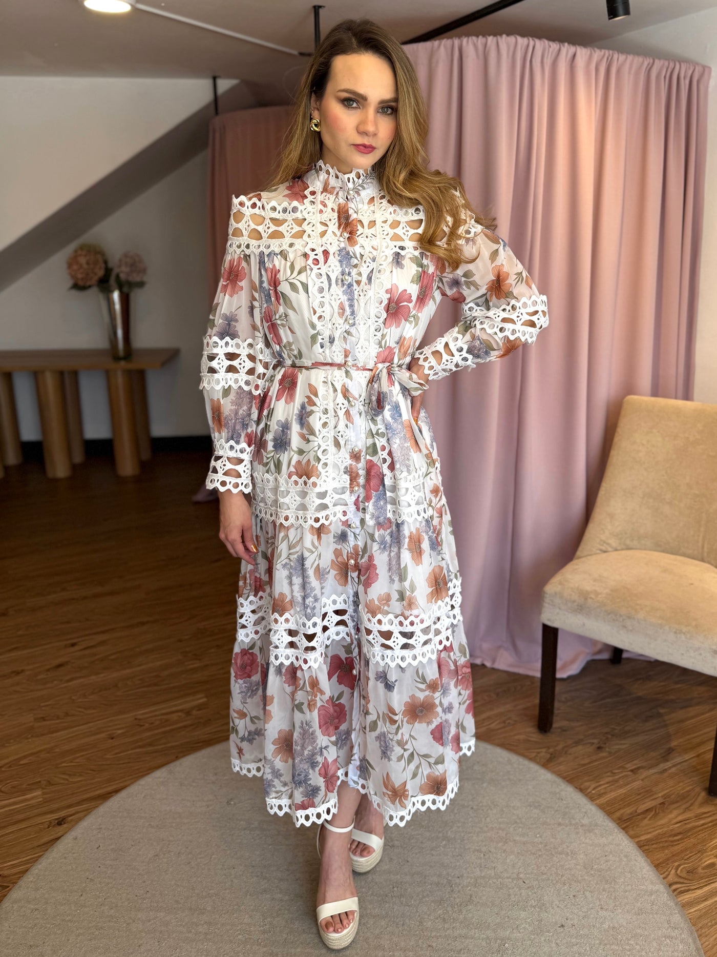 Gasa flora apliques crochet