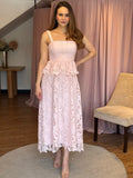 Vestido rosa peplum