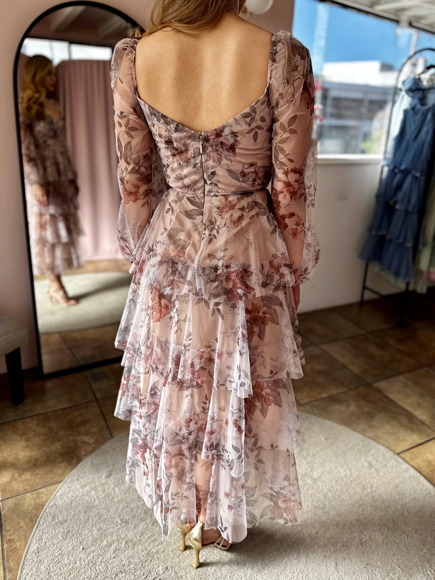 Multi floral taupe