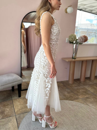 Vestido hojas Ivory crema