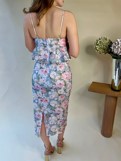 Set blusa peplum floreado