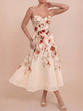Vestido vainilla con rosas