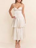 Vestido Bustier satin perla
